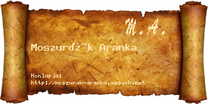 Moszurák Aranka névjegykártya